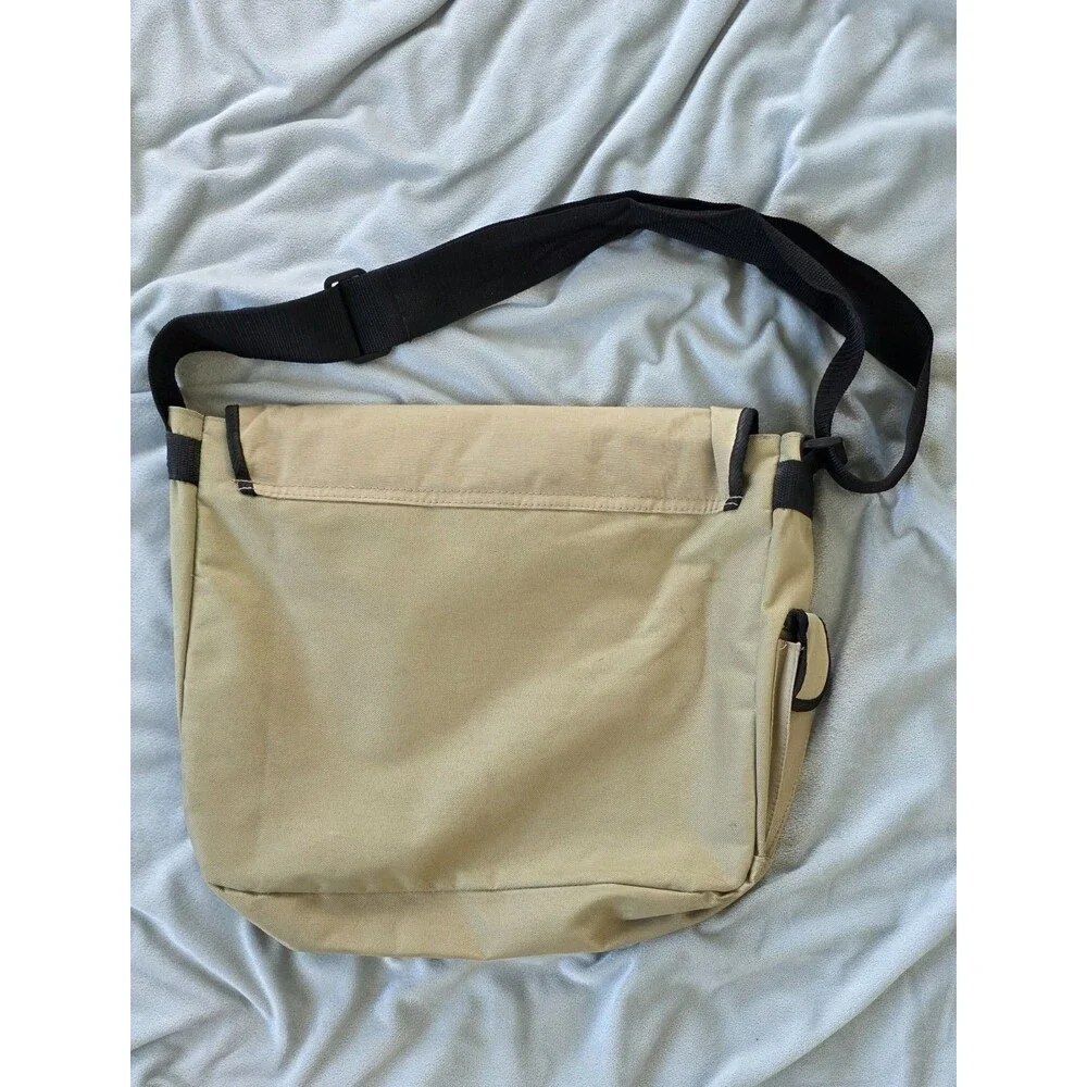 Funky Chunk Messenger Bag Beige Black Crossbody Organizer Travel Laptop Shoulder